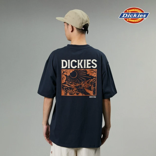 DickiesDickies 男女款深海軍藍純棉背面大圖案印花休閒短袖T恤｜DK012928DNX