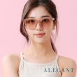 【ALEGANT】韓系時尚象牙奶色線條感方框TR90偏光墨鏡/UV400太陽眼鏡(拂風的淡雪玫瑰/露營墨鏡)