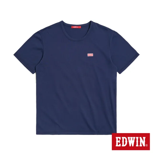 【EDWIN】男裝 人氣復刻款 經典小紅標徽章短袖T恤(丈青色)