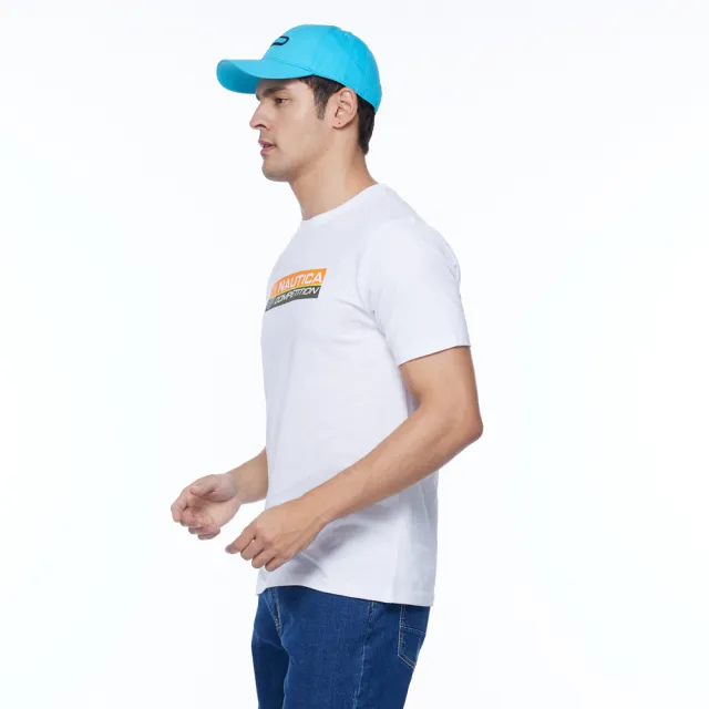 【NAUTICA】男裝 COMPETITION簡約品牌LOGO短袖T恤(白色)