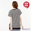 【betty’s 貝蒂思】網路獨賣★長版橫條紋棉質短袖T-shirt(共二色)