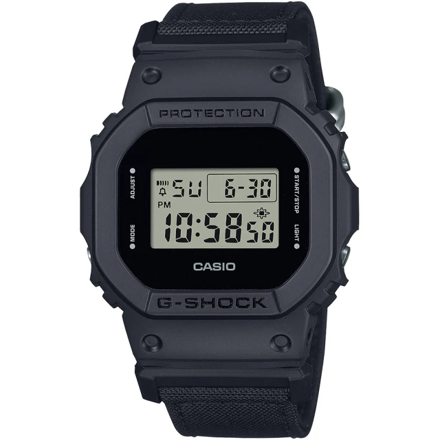 【CASIO 卡西歐】G-SHOCK Cordura尼龍錶帶電子錶 母親節 禮物(DW-5600BCE-1)