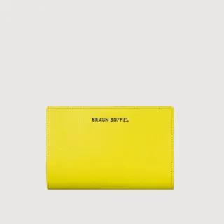 【BRAUN BUFFEL 德國小金牛】福利出清品 萊納斯 11卡RFID防盜兩折中夾-青檸色(BF835-502-CYL) 錢包送禮推薦