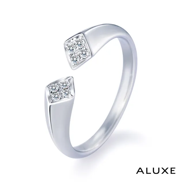 【ALUXE 亞立詩】18K金 鑽石戒指 相互輝映 尾戒 RW0810