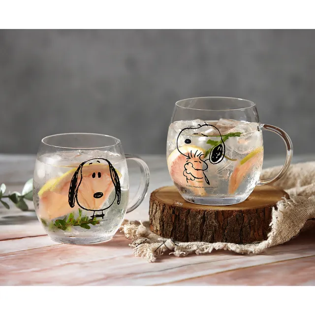 【康寧 Pyrex】4入 SNOOPY 黑白復刻耐熱玻璃杯(兩款任選)