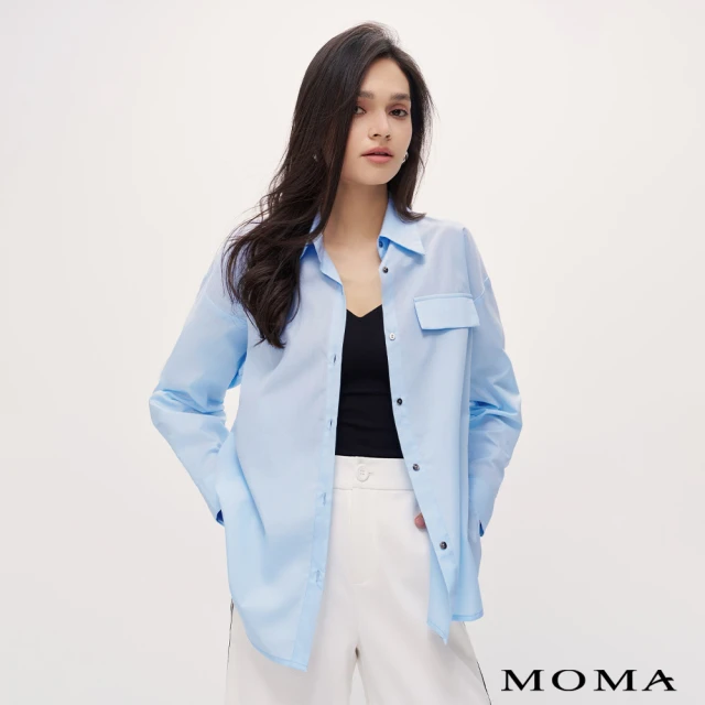 【MOMA】時尚大勢｜設計感領片襯衫(兩色)