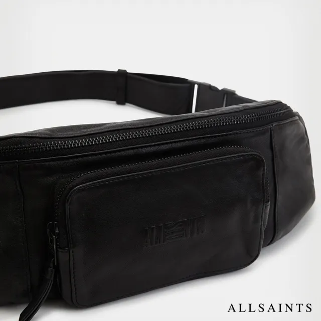 【ALLSAINTS】OPPOSE 低調牛皮LOGO 斜背包腰包 MB511W