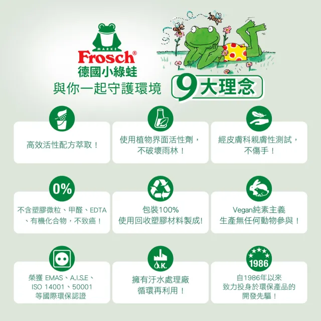 【Frosch德國小綠蛙】中性多功能萬用清潔劑 1000ml(地板.廚房.家具.浴廁.衣物手洗)