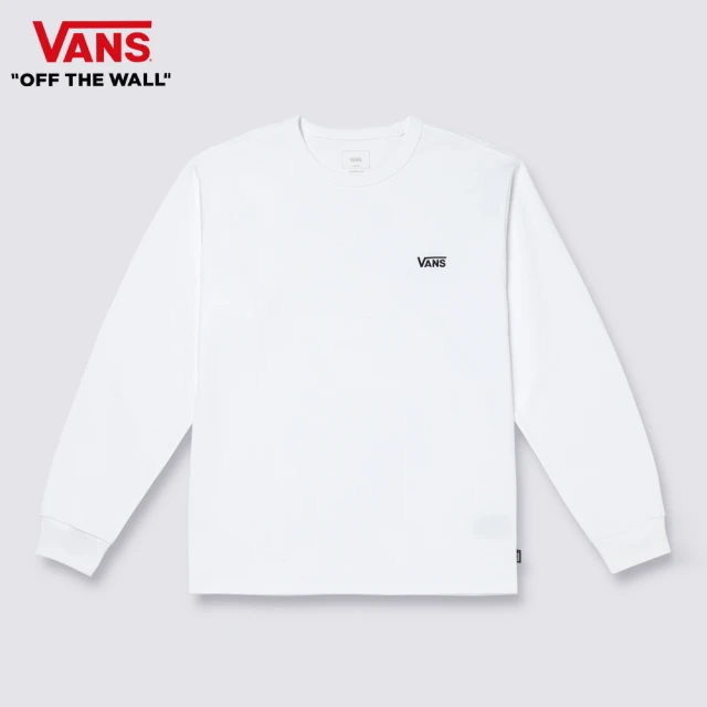 VANS 官方旗艦 Logo Classic 男女款白色長袖大學T