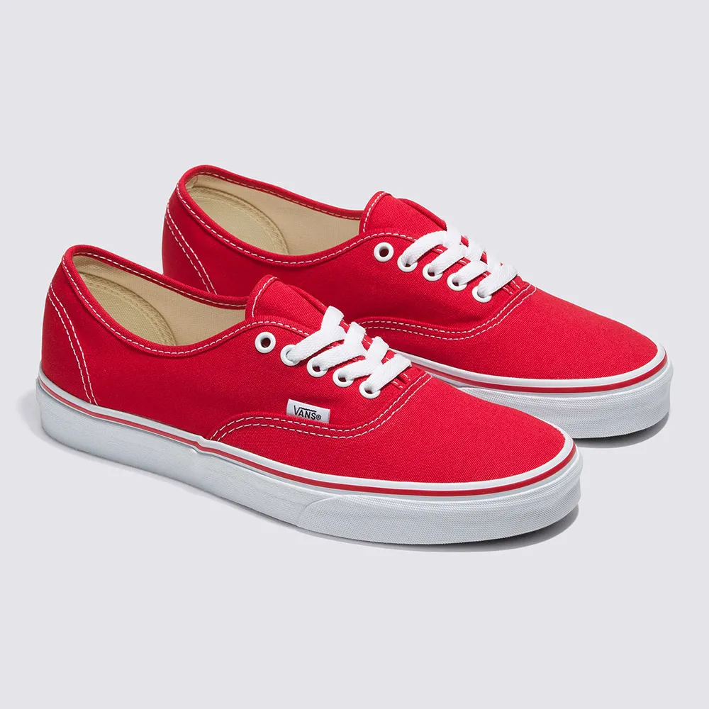 【VANS 官方旗艦】Authentic 男女款紅色滑板鞋/休閒鞋/帆布