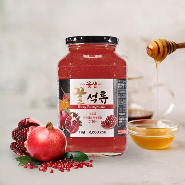 【韓味不二】韓國花泉頂級蜂蜜果醬茶系列1kg/瓶(五味子茶/覆盆子茶/梅實茶/石榴茶/百香果茶)