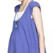 【Gennies 奇妮】壓褶假二件上衣-紫藍(孕婦裝 修身 抓皺)