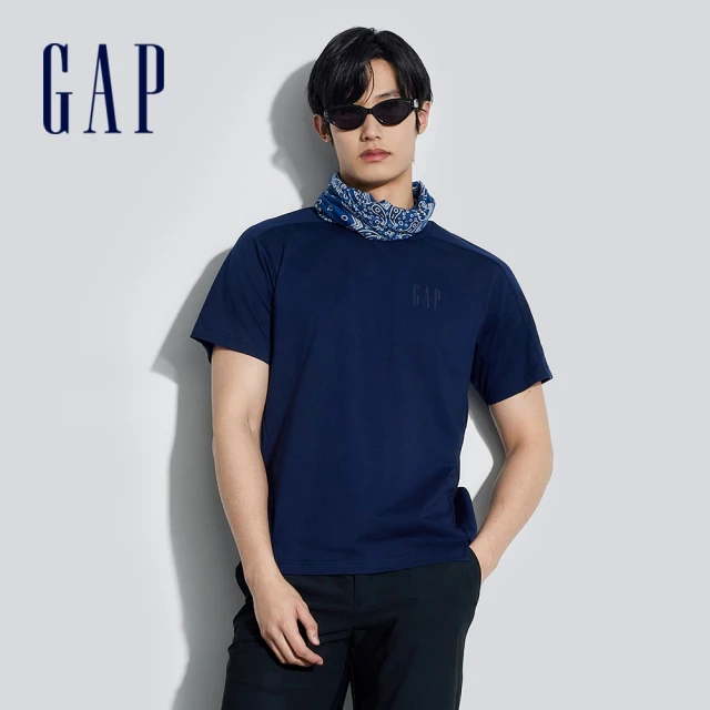 GAP 男裝 Logo純棉圓領短袖T恤-海軍藍(885509)