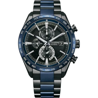 【CITIZEN 星辰】湛藍星空光動能電波計時腕錶42mm(AT8187-75E)