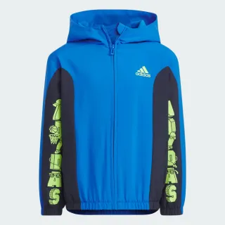 【adidas 愛迪達】連帽外套 吸濕排汗 童裝 IQ1256