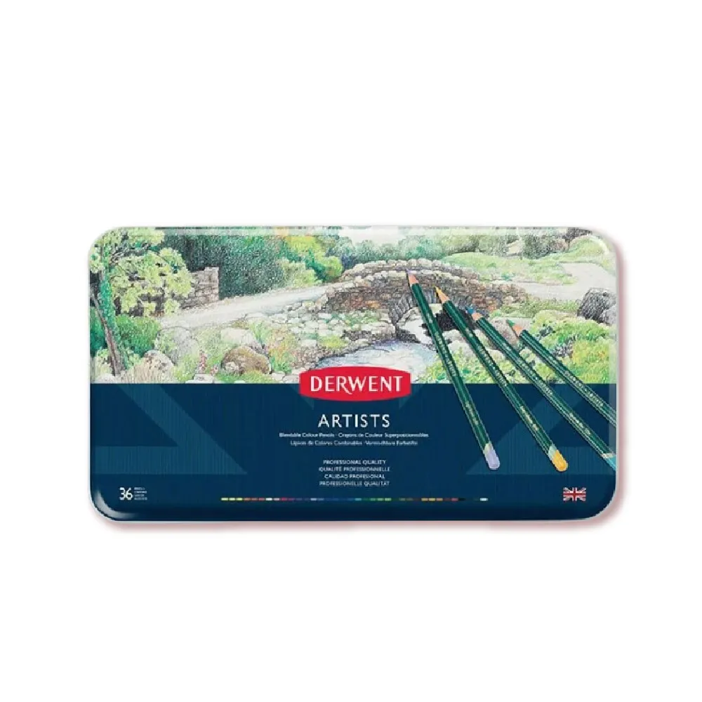 【Derwent 德爾文】ARTIST油性色鉛36色鐵盒裝DW32096(贈延長器)