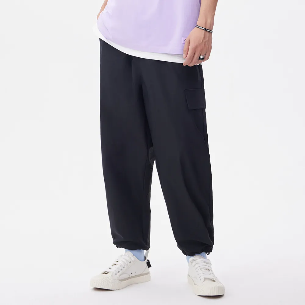 【Dickies】男款黑色側邊大口袋寬版工裝長褲｜DK011575BLK