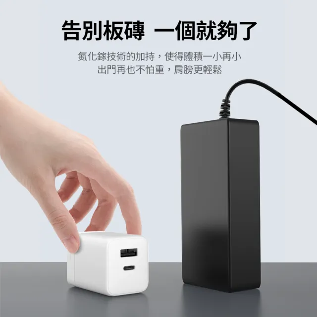 【NOKIA】30W GaN氮化鎵 USB+Type-C 雙孔 PD快充充電器(P6307)