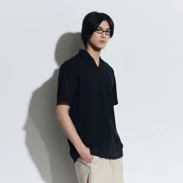 【GAP】男裝 短袖POLO衫-炭黑色(885510)