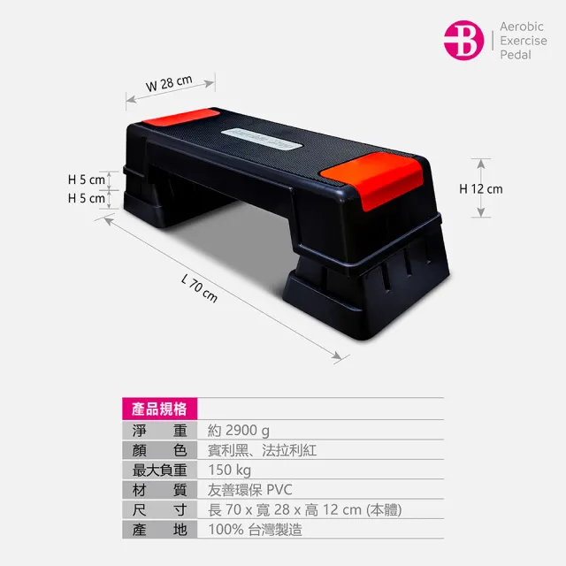 【台灣橋堡】1-3 階段 進階型 階梯踏板(SGS 認證 100% 台灣製造 有氧踏板 韻律踏板 健身輔助)