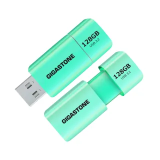 【GIGASTONE 立達】128GB USB3.1/3.2 Gen1 極簡滑蓋隨身碟 UD-3202 綠-超值2入組(128G USB3.2 高速隨身碟)