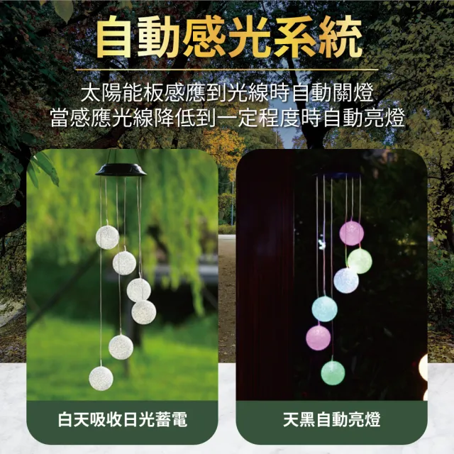 【居家新生活】太陽能風鈴燈 七彩漸變裝飾燈(庭院燈 夜燈 花園裝飾 草坪燈)