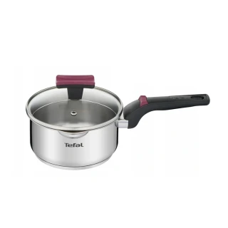 【Tefal 特福】香頌不鏽鋼系列聰明瀝水16CM單柄湯鍋(加蓋)