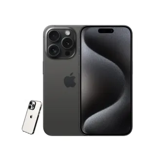 【Apple】黑色限定優惠iPhone 15 Pro Max(256G/6.7吋)(犀牛盾透明防摔殼組)