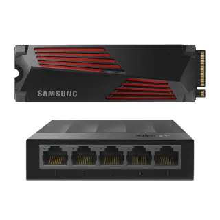 【SAMSUNG 三星】搭 5埠 交換器 ★ 990 PRO 4TB M.2 2280 PCIe 4.0 固態硬碟 (MZ-V9P4T0CW) *含散熱片