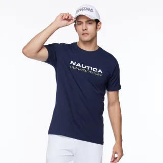 【NAUTICA】男裝 COMPETITION時尚LOGO短袖T恤(深藍)