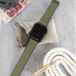 【Watchband】Apple Watch 全系列通用錶帶 蘋果手錶替用錶帶 黑鋼磁吸扣 皮革 橡膠錶帶(綠/黑/褐色)