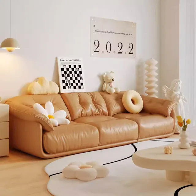 【Taoshop 淘家舖】J - 科技沙發義式極簡客廳小戶型｜輕奢現代雲朵 奶油風布沙發TD045(1.2m單人位)
