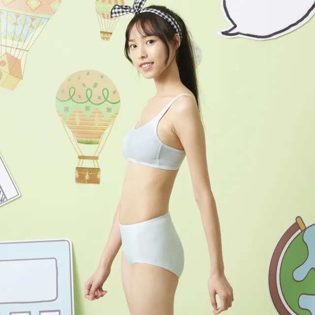 【BeenTeen 嬪婷】學生系列-Q萌牛奶 AA70-85罩杯第二階段內衣 BB1682D3(快樂藍)