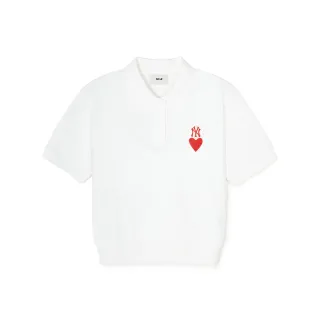 【MLB】女版抗UV防曬短袖Polo衫 Heart系列 紐約洋基隊(3FPQH0243-50WHS)