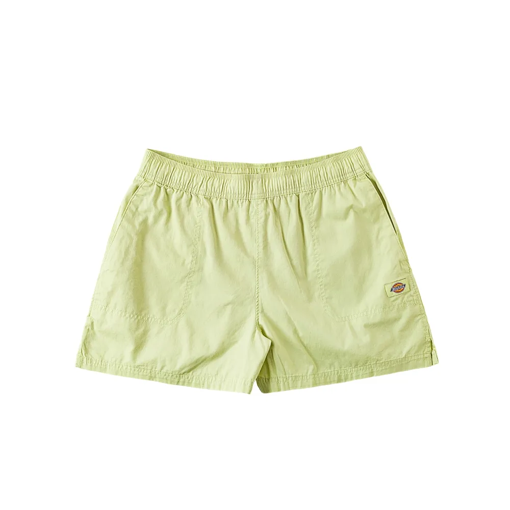 【Dickies】女款灰綠色純棉鬆緊褲腰設計柔軟舒適短褲｜DK013003H14