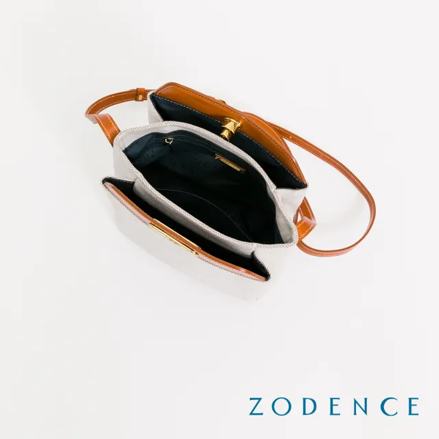 【ZODENCE 佐登司】DION德國帆布水滴釦三層手機包(貴族白)