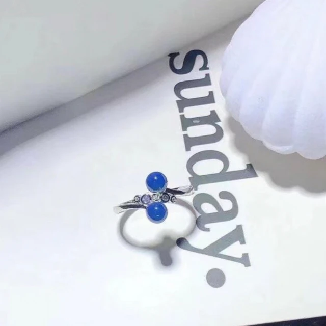 勝弘珠寶 多明尼加天空藍珀戒指-5mm