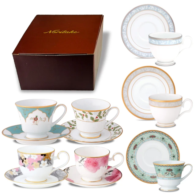 NORITAKE 日系品牌 單克金銀邊杯碟咖啡杯(禮盒組)