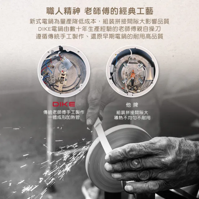 【DIKE】15人份電鍋 不鏽鋼內鍋 全機台灣製 最長保固(HKE301WT)