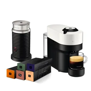 【Nespresso】臻選厚萃Vertuo POP膠囊咖啡機奶泡機組合(馥郁晨曦50顆組)