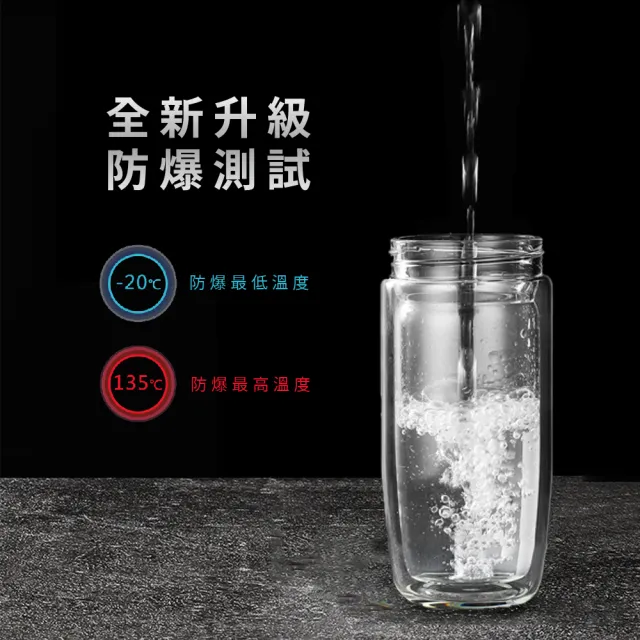 【日常用品】雙層玻璃泡茶杯(便攜 水杯 水壺 露營 咖啡杯 隨行杯 濾茶網 隨手杯 茶水分離)