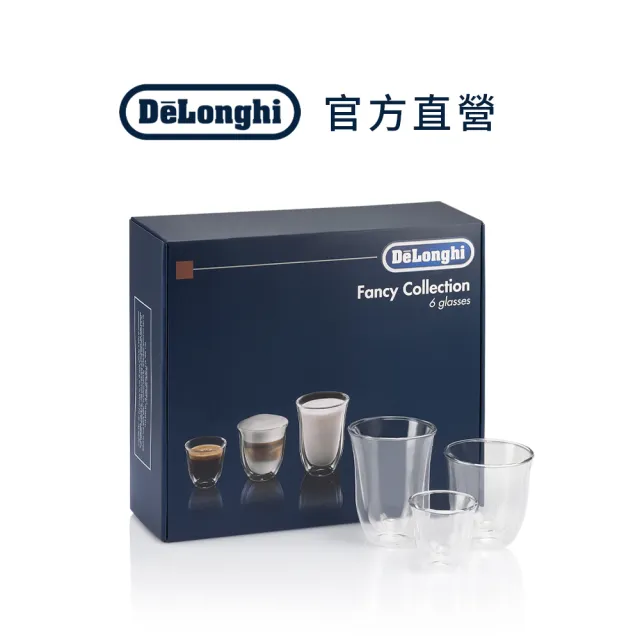 【Delonghi】雙層玻璃杯組 3 尺寸(6 入)