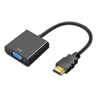 【Bravo-u】HDMI 公 對 VGA 母 鍍金頭連接線15cm(黑)
