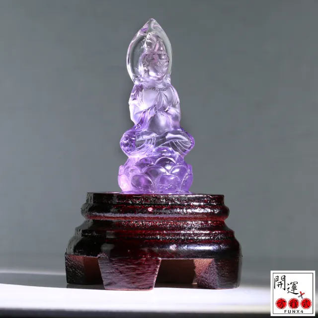 【開運方程式】紫水晶觀音佛像水晶雕件k02(入厝禮l客廳招財擺件l玄關風水擺設l新居開業送禮)