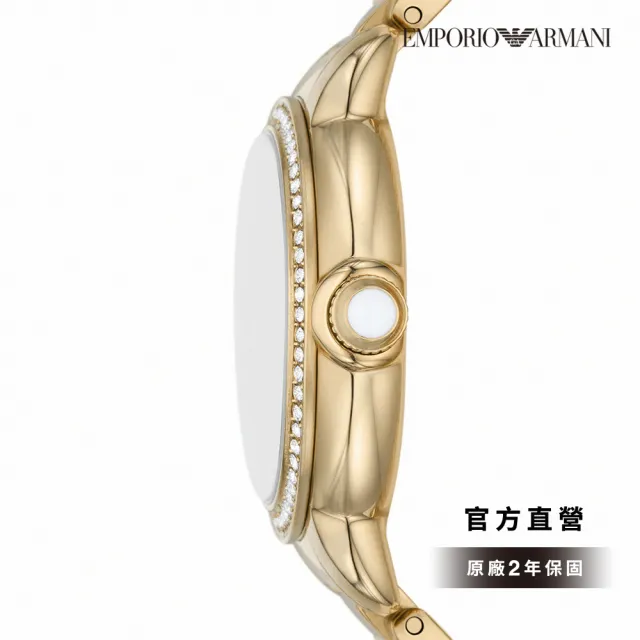 【EMPORIO ARMANI 官方直營】Mia 金典輕奢仕女錶 金色不鏽鋼鍊帶手錶 32MM AR11609