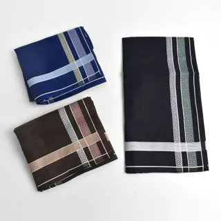 【men life】男用手帕 側邊雙色素色方巾(手帕)