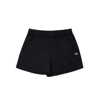 【Dickies】女款黑色純棉鬆緊褲腰設計柔軟舒適短褲｜DK013003BLK