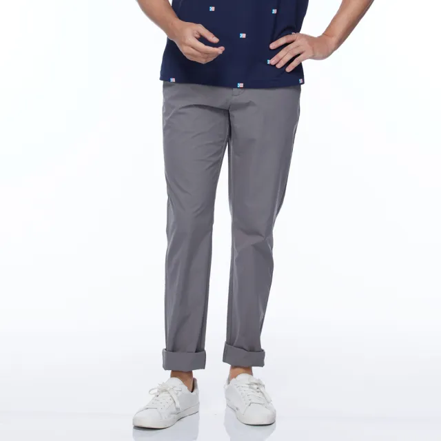 【NAUTICA】男裝 經典素面長褲(灰色)