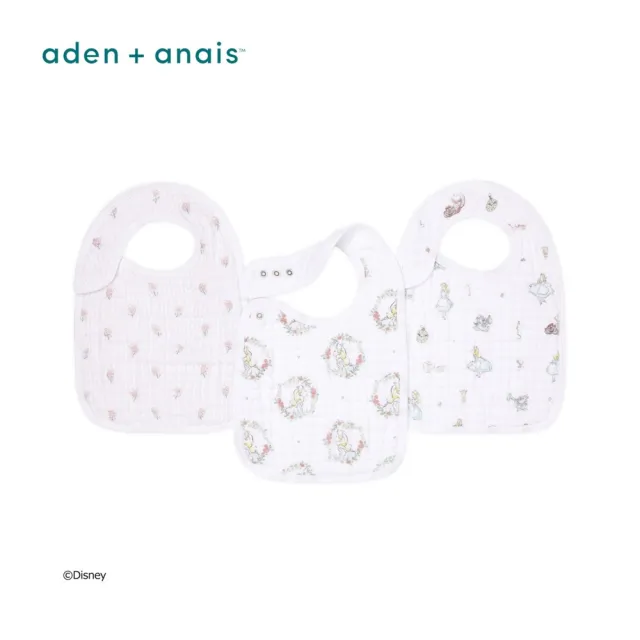 【aden+anais 官方直營】迪士尼經典圍兜3入/2款(玩具總動員/夢遊愛麗絲)