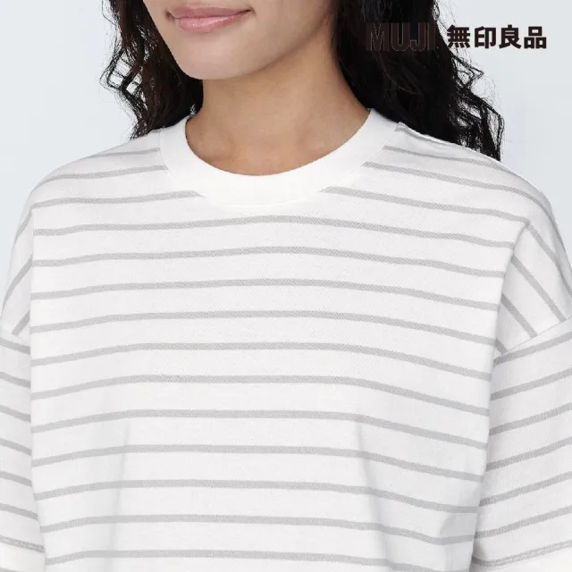 【MUJI 無印良品】女有機棉橫紋圓領短袖T恤(共8色)